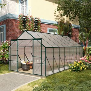 Kit Serra in Alluminio 16FT X 8FT con Tetto Regolabile, Grondaia e Porta Scorrevole per Uso Invernale Interno - Product Image 2