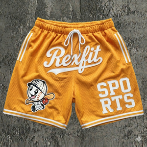 กางเกงบาสเก็ตบอล Rexfit Sports แบบขายส่งสำหรับผู้ชาย สีน้ำตาล กางเกงออกกำลังกาย กางเกงกีฬา ระบายอากาศได้ดี น้ำหนักเบา - Product Image 3