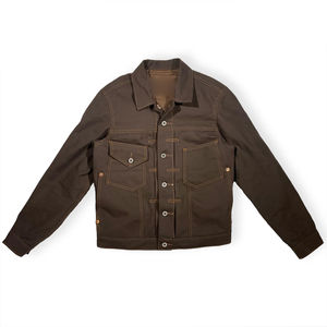 Veste en toile pour homme, personnalisée, effet vieilli, en coton 100% satiné, imperméable, écologique, pour vêtements de travail d'hiver - Product Image 1