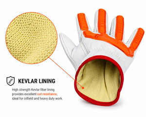 Mechanic Gloves Oilfield Impact Leather Safety Work Gloves TPR Knuckle Protection Cut Resistant Industrial Driver Gloves Durable - Product Image 3