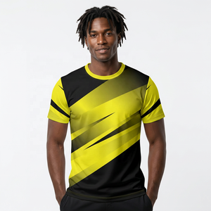 Camiseta Deportiva Urbana para Hombre, Sublimada, 100% Algodón, Cuello Redondo, Manga Corta, Secado Rápido, Transpirable, Ecológica, a Rayas - Product Image 6
