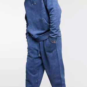 Ensemble de survêtement en molleton graphite pour homme, sweat-shirt à capuche et pantalon de jogging, deux pièces, vêtements de sport d'hiver - Product Image 3
