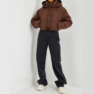Breathable Winter Puffer Jacket for Women Warm Bubble Cotton Padded Street Fashion <b>Canvas</b> Womens Jacket Custom Design - Product Image 6