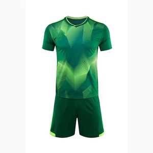Ensemble de maillots de football pour hommes, vert lime, bleu, motif géométrique, manches courtes, uniforme, kit sportif - Product Image 3