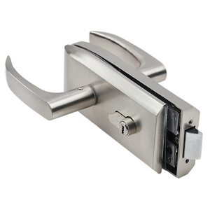 Serrure de porte double haut de gamme pour cloison de bureau, verre trempé, avec poignée et trous pré-percés pour verre plat, pour serrures de meubles - Product Image 3