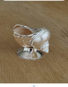 Bol de luxe en nacre avec support en argent et ensemble de cuillères – Plat à caviar nautique haut de gamme – Vaisselle de table côtière - Product Image 5