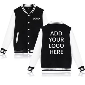 เสื้อแจ็คเก็ตวาร์ซิตี้สีกรมท่าขาวสำหรับผู้ชาย สไตล์พรีปปี้ ลำลอง ทรงปกติ ปกคอพับ ติดกระดุมแถวเดียว ระบายอากาศได้ดี ปักลาย - Product Image 4