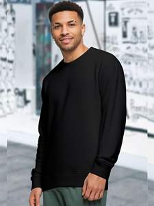 Sudadera Masculina Lisa con Cuello Redondo, Sudadera de Algodón Personalizada para Hombre con Manga Larga - Product Image 3