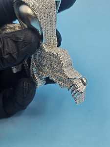 จี้รูปหัวกะโหลกประดับเพชรโมอิสซาไนต์ VVS เงินแท้ 925 ดีไซน์หรูหรา พร้อมใบรับรอง สไตล์ฮิปฮอป แร็ปเปอร์ ประดับอักษรย่อ - Product Image 4