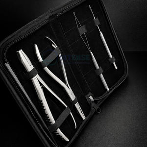 Kit Profesional de 4 Piezas de Acero Inoxidable para Extensiones de Cabello, Dos Pinzas de 7 Pulgadas, Aguja de Bucle y Gancho para Micro Anillos - Product Image 1
