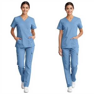 Ensemble de blouses d'infirmière bleu ciel pour femmes, best-seller, uniforme professionnel de soins de santé - Product Image 1