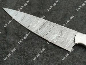 Cuchillo de Chef de Acero de Damasco Hecho a Mano, Hoja de 7 Pulgadas con Espiga Completa, Mango Ergonómico y Funda, Cuchillo Profesional para Cocina, Venta al por Mayor OEM/ODM - Product Image 3