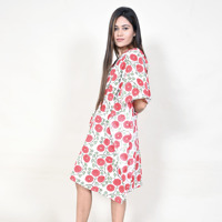 Robe Kaftan en Chiffon et Coton à Imprimé Floral pour Femme, Col en V, Coupe Ample, Sans Manches, Style Vintage, Plumes, Respirante, Hiver, Plage, Cache-maillot