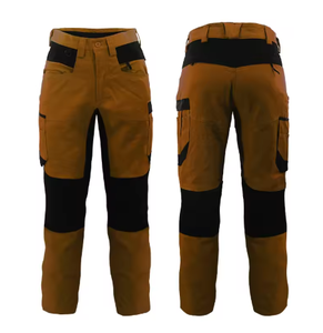 100% Cotton Carpenter Pants for Men – Heavy Duty Multi-Pocket Electrician <b>Work</b> <b>Trousers</b>, Breathable Utility Workwear - Product Image 3