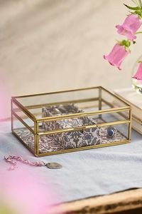 Boîte de rangement en verre personnalisée avec cadre métallique pour organiser et ranger les bijoux - Product Image 4