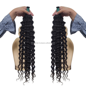 Liste de prix de gros directe usine Cheveux humains indonésiens originaux Ondulation naturelle profonde Cheveux vierges bruts Remy 100g Lots de mèches permanentées - Product Image 1