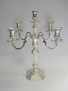 White Five-Arm Candelabra <b>Tapered</b> <b>Candle</b> Holder for Home Decoration Wedding Decorative - Product Image 2