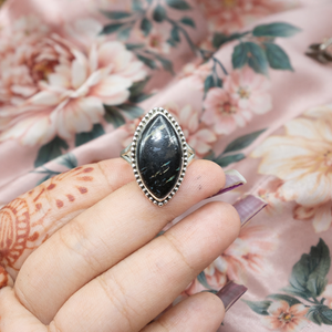 Top Quality Golden Fire Nuummite Gemstone 925 Sterling Silver <b>Ring</b> Beaded Border Handmade <b>Boho</b> Jewelry Rose & Yellow Gold <b>Ring</b> - Product Image 6