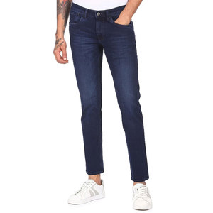 Jean en denim coloré pour homme, coupe droite, taille haute, ample, écologique, vintage, avec logo en cuir personnalisé, fabrication OEM - Product Image 4