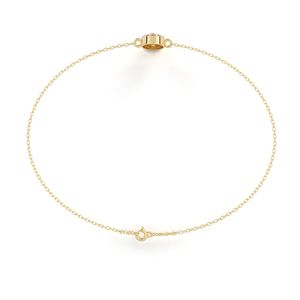 AMBER JEWELS T-929 Classic Brilliant Cut Diamond Chain Bracelet 18k <b>Solid</b> <b>Gold</b> Unisex Engagement Jewelry Bezel Setting IGI - Product Image 3