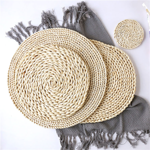 Set de table en jute avec franges, dessous de plat en jonc de mer, set de table ovale tressé, populaire en Europe et en Amérique - Product Image 1