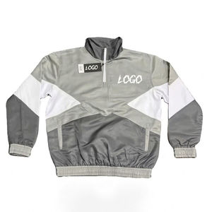 Conjunto de chándal OEM personalizado con media cremallera para hombre, de nailon, estilo urbano, 320 g/m², con sudadera de algodón French Terry y pantalón jogger. - Product Image 2