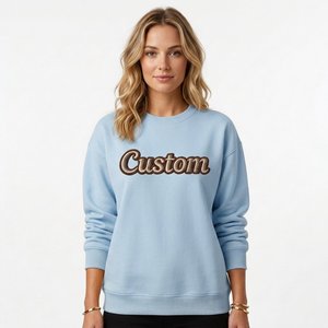 Sudadera de Algodón Bordada Personalizada con Etiqueta Privada para Mujer, Estilo Urbano Holgado para Marcas de Moda de Lujo - Product Image 3