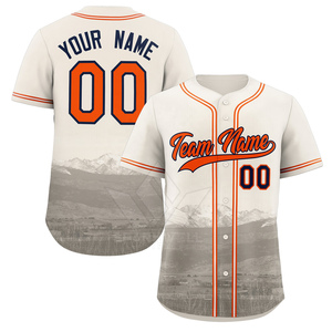 Maillot de baseball personnalisé avec impression photo, nom de l'équipe 00, sublimé, unisexe, manches courtes, respirant, en polyester, vêtements pour adultes - Product Image 4