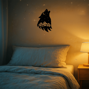 Decorazione da parete in metallo con lupo ululante in stile gotico, colore nero, per decorazioni domestiche, regali di Halloween e Natale di CIFbuy - Product Image 2