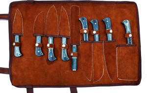 Juego de Cuchillos de Chef de Acero Inoxidable de 9 Piezas, Ambidiestros, con Mango de Madera, Hechos a Mano, OEM, Cuchillos Profesionales - Product Image 4