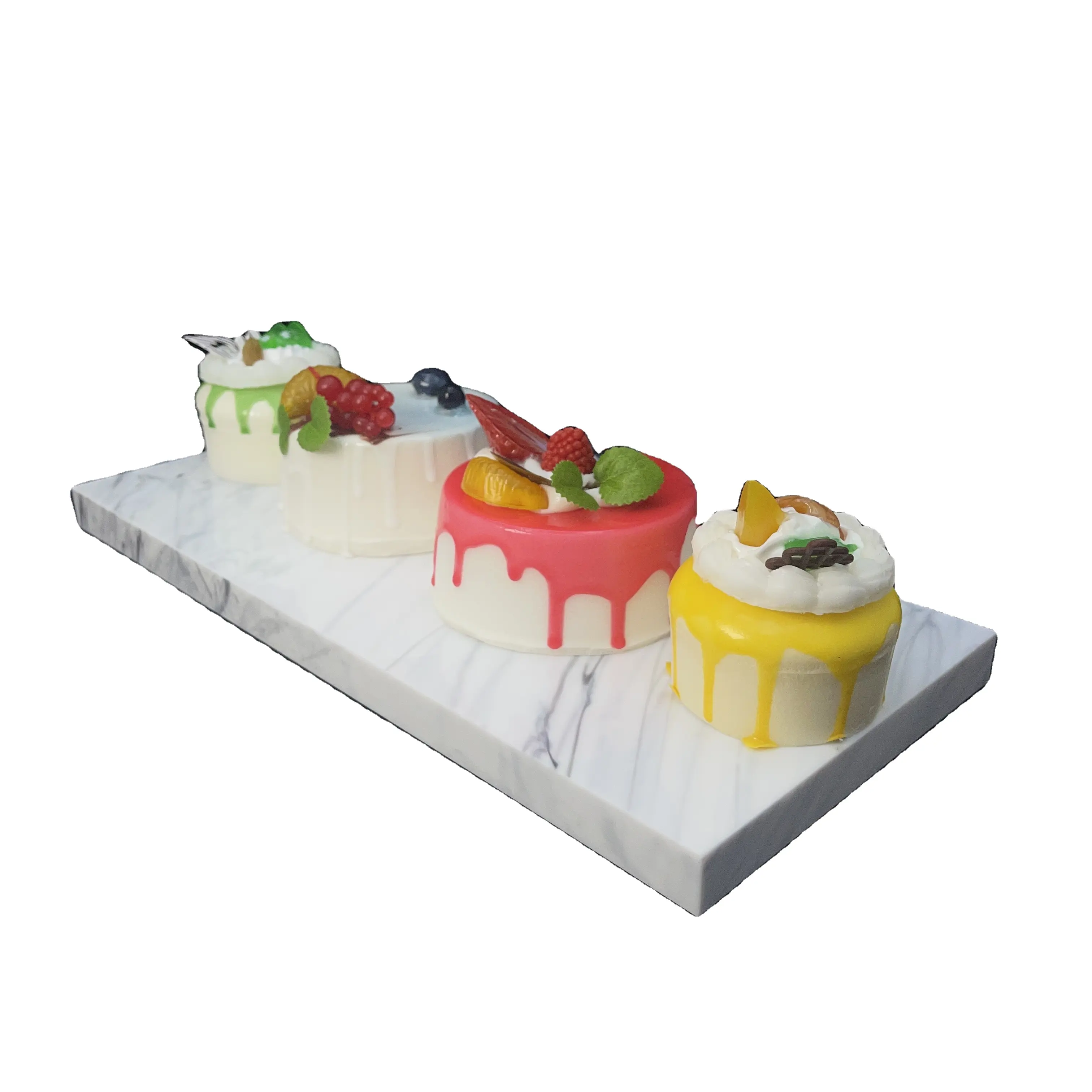 Marble patterns or accents to the acrylic cake riser display stand creates luxurious and sophisticated appearance for cake shop