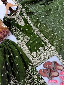 Conjunto Premium de Kurta y Plazzo de Seda Gmy Bordada con Dupatta – Ropa para Bodas y Fiestas - Product Image 4