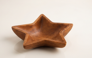 Celestial Star Salatschüssel aus dunklem Walnussholz mit geformten geometrischen Punkten als Servierplatte - Product Image 2