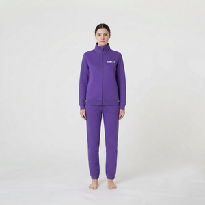 Conjunto Deportivo de Dos Piezas para Mujer, Color Morado, Felpa de Algodón, Cierre Completo, Personalizable con Logotipo, Alta Calidad, Venta al Por Mayor - Product Image 4
