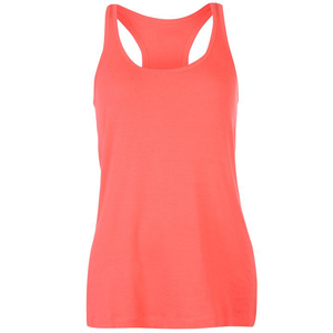 Camiseta Deportiva sin Mangas para Mujer, Modelo 2026, Color Sólido, Estilo Racerback, Tejida, Informal, Color Naranja Coral, para Entrenamiento - Product Image 1