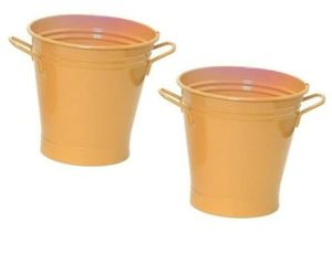 Juego de 3 Macetas Metálicas Retro para Plantas, Color Rosa Durazno y Verde Azulado, Macetas para Interiores con Recubrimiento en Polvo, Estilo Rústico - Product Image 2