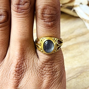 New Arrival Boho Moonstone <b>Ring</b> Ethnic Brass Jewelry Women 18k <b>Gold</b> Plated Vintage Filigree Band Antique <b>Cocktail</b> Wholesale/OEM - Product Image 6