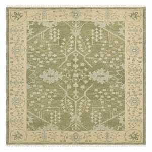 Tapis persan en laine noué à la main, style vintage, motif floral géométrique – Tapis oriental traditionnel fait main - Product Image 4