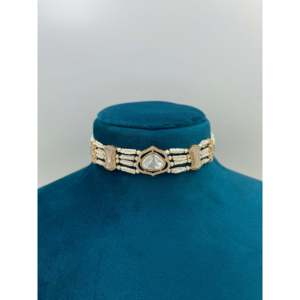 Moonlit Sparkle Moissanite Choker Necklace-Gold Plated Bridal Fine Jewelry Set - Product Image 2
