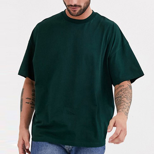 Oversized Long Solid <b>T</b>-<b>Shirt</b> for Men <b>High</b> Quality Short Sleeve Tee <b>with</b> Extended <b>Neckline</b> Cotton Eco-Friendly & Quick Dry - Product Image 4
