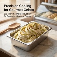 Gastronorm GN Pan 1/3 Multi-Profondeur en acier inoxydable Poêle à gelato pour hôtels et restaurants Type US