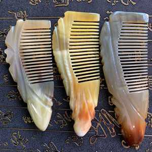 Peigne à cheveux de poche artisanal en corne de buffle naturelle, imperméable, antistatique, écologique, avec logo personnalisé, style classique du Moyen Âge, artisanat - Product Image 3