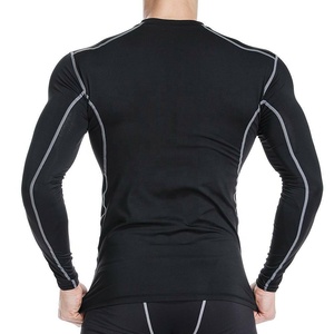 <b>Men's</b> Black Long Sleeve Compression Shirt Crew Neck Quick Dry Spandex Polyester Solid Color Sportswear <b>Base</b> <b>Layer</b> Top - Product Image 5