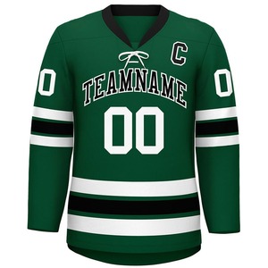 Camiseta de Hockey Personalizada Blanca, Azul y Roja, Sublimada con Nombre y Número del Equipo, Manga Larga, Unisex, Ropa Deportiva de Invierno para Adultos, 100% Poliéster, para Hombre - Product Image 4