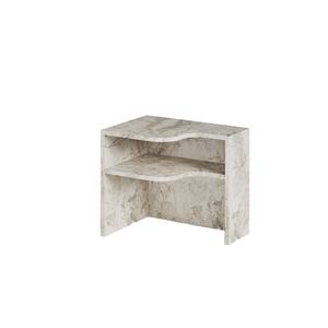 Support de table pour bureau à domicile moderne avec solution de rangement élégante à deux niveaux Meilleure vaisselle minimaliste en pierre blanche texturée naturelle - Product Image 1