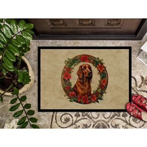 Irish Setter Christmas Flowers Doormat Non-Slip <b>Indoor</b>/Outdoor Washable Low Pile Rug 24H X 36W Front <b>Door</b> <b>Mat</b> for Entryway - Product Image 3