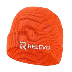 Gorro Relevo Naranja, Gorra Casual de Invierno, Unisex, Logotipo 100% Bordado, Color Sólido - Product Image 1