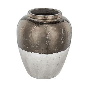 Vase d'appoint rond en céramique Sienna Brown 13x13x16, vase en porcelaine - Product Image 2