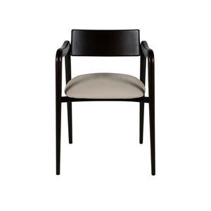 Silla de Comedor Moderna Tapizada en Madera con Reposabrazos Curvos, Estructura de Madera Sólida para Hotel, Restaurante y Hogar - Product Image 1