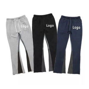 Pantalon de jogging vintage personnalisé pour homme, taille élastique, streetwear d'été, coupe ample, avec cordon de serrage, évasé, respirant - Product Image 1